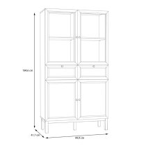 Waldorf Wooden Display Cabinet With 2 Drawers In Light Grey Oak