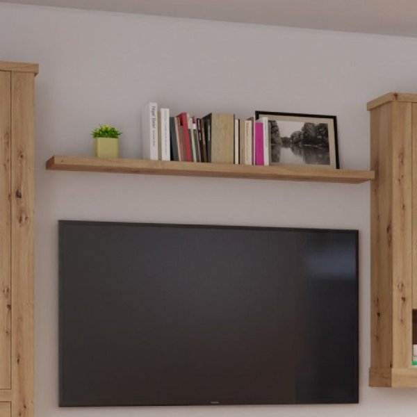 Caneadea Wooden Small Wall Shelf In Artisan Oak