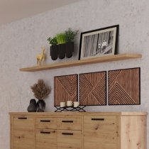 Caneadea Wooden Large Wall Shelf In Artisan Oak