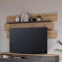 Kanata Wooden Rectangular Wall Shelf In Artisan Oak