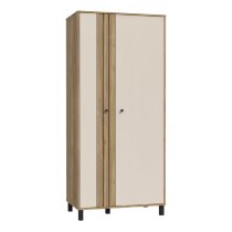 Greeley Wooden Wardrobe With 2 Doors In Cream And Oak