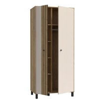 Greeley Wooden Wardrobe With 2 Doors In Cream And Oak