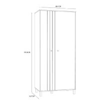 Greeley Wooden Wardrobe With 2 Doors In Cream And Oak