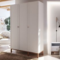 Waldorf Wooden Wardrobe With 3 Doors In Light Grey And Oak