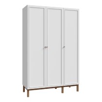 Waldorf Wooden Wardrobe With 3 Doors In Light Grey And Oak