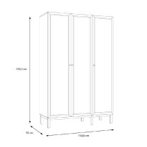 Waldorf Wooden Wardrobe With 3 Doors In Light Grey And Oak