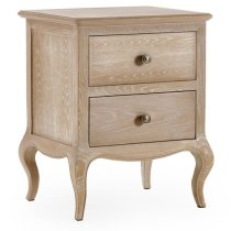 Caitlyn Wooden Bedside Cabinet With 2 Drawers In Limed Oak