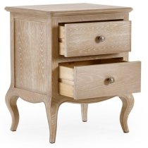 Caitlyn Wooden Bedside Cabinet With 2 Drawers In Limed Oak