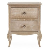 Caitlyn Wooden Bedside Cabinet With 2 Drawers In Limed Oak