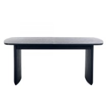 Laurel Fluted Extending Wooden Dining Table In Matt Black