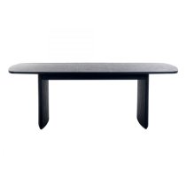 Laurel Fluted Extending Wooden Dining Table In Matt Black