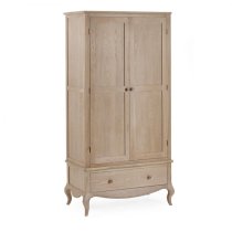 Caitlyn Wooden Wardrobe With 2 Doors 1 Drawer In Limed Oak