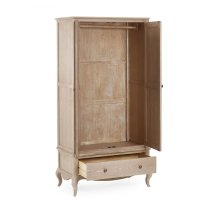 Caitlyn Wooden Wardrobe With 2 Doors 1 Drawer In Limed Oak