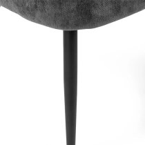 Erie Velvet Dining Chair In Onyx With Black Metal Legs