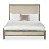 Lenoir Fabric Headboard Double Bed In Ivory