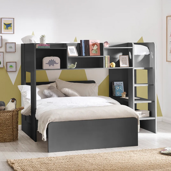 Ocala Wooden Midsleeper Bunk Bed With Underbed In Anthracite