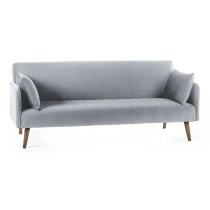 Alton Fabric Sofa Bed In Grey With Wooden Legs