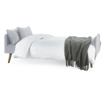 Alton Fabric Sofa Bed In Grey With Wooden Legs