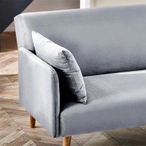 Alton Fabric Sofa Bed In Grey With Wooden Legs