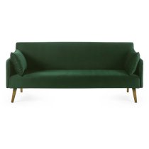 Alton Fabric Sofa Bed In Green With Wooden Legs