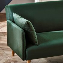 Alton Fabric Sofa Bed In Green With Wooden Legs