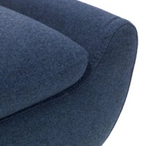 Groton Linen Fabric Sofa Bed In Blue With Black Legs