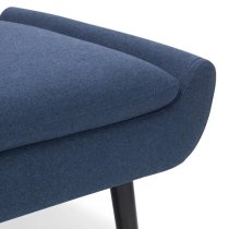 Groton Linen Fabric Sofa Bed In Blue With Black Legs