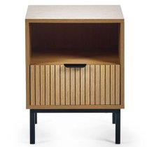 Sarnia Wooden Bedside Cabinet With 1 Drawer In Natural