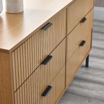 Sarnia Wooden Chest Of 6 Drawers Wide In Natural