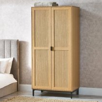 Sarnia Wooden Wardrobe With 2 Doors In Natural