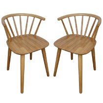 Ithaca Oak Wooden Dining Chairs In Pair