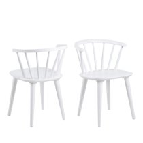 Ithaca White Wooden Dining Chairs In Pair