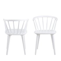 Ithaca White Wooden Dining Chairs In Pair