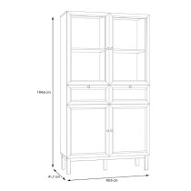 Waldorf Display Cabinet 2 Drawers In Light Grey Oak With LED