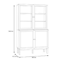 Waldorf Wooden Display Cabinet 4 Doors In Light Grey Oak With LED