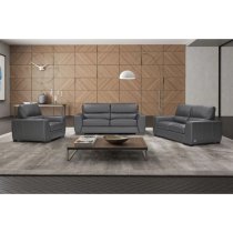 Natick Leather 2 Seater Sofa In Anthracite