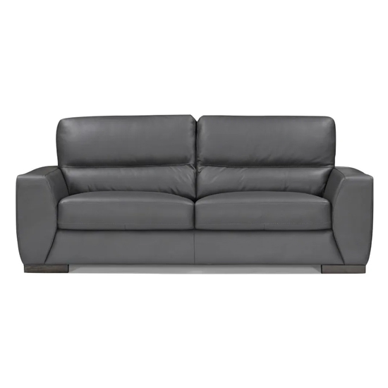 Natick Leather 3 Seater Sofa In Anthracite