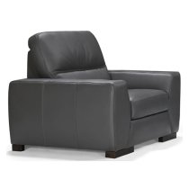 Natick Leather 3+1+1 Seater Sofa In Anthracite