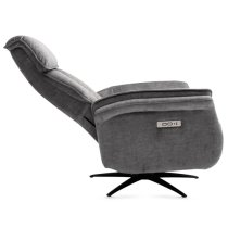 Edison Swivel Fabric Electric Recliner Chair In Grey