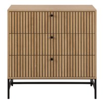 Abilene Wooden Chest Of 3 Drawers In Oak And Black