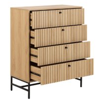 Abilene Wooden Chest Of 4 Drawers In Oak And Black