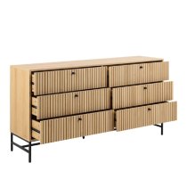 Abilene Wooden Chest Of 6 Drawers In Oak And Black