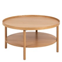 Alcoa Wooden Coffee Table Round With Undershelf In Oak