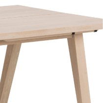 Agnano Wooden Dining Table Rectangular In White Oak