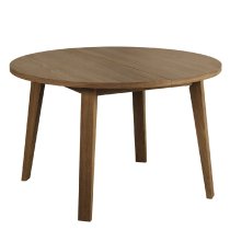 Agnano Wooden Dining Table Round In Smoked Oak