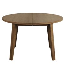 Agnano Wooden Dining Table Round In Smoked Oak