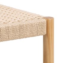 Albany Wooden Weaved Seating Bench In Off White And Oak