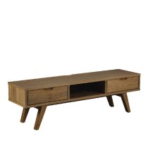 Agnano Wooden TV Stand With 2 Drawers In Smoked Oak