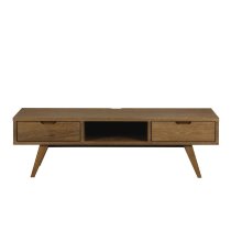 Agnano Wooden TV Stand With 2 Drawers In Smoked Oak