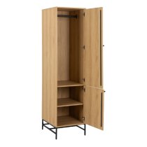 Abilene Wooden Wardrobe With 2 Doors In Oak And Black